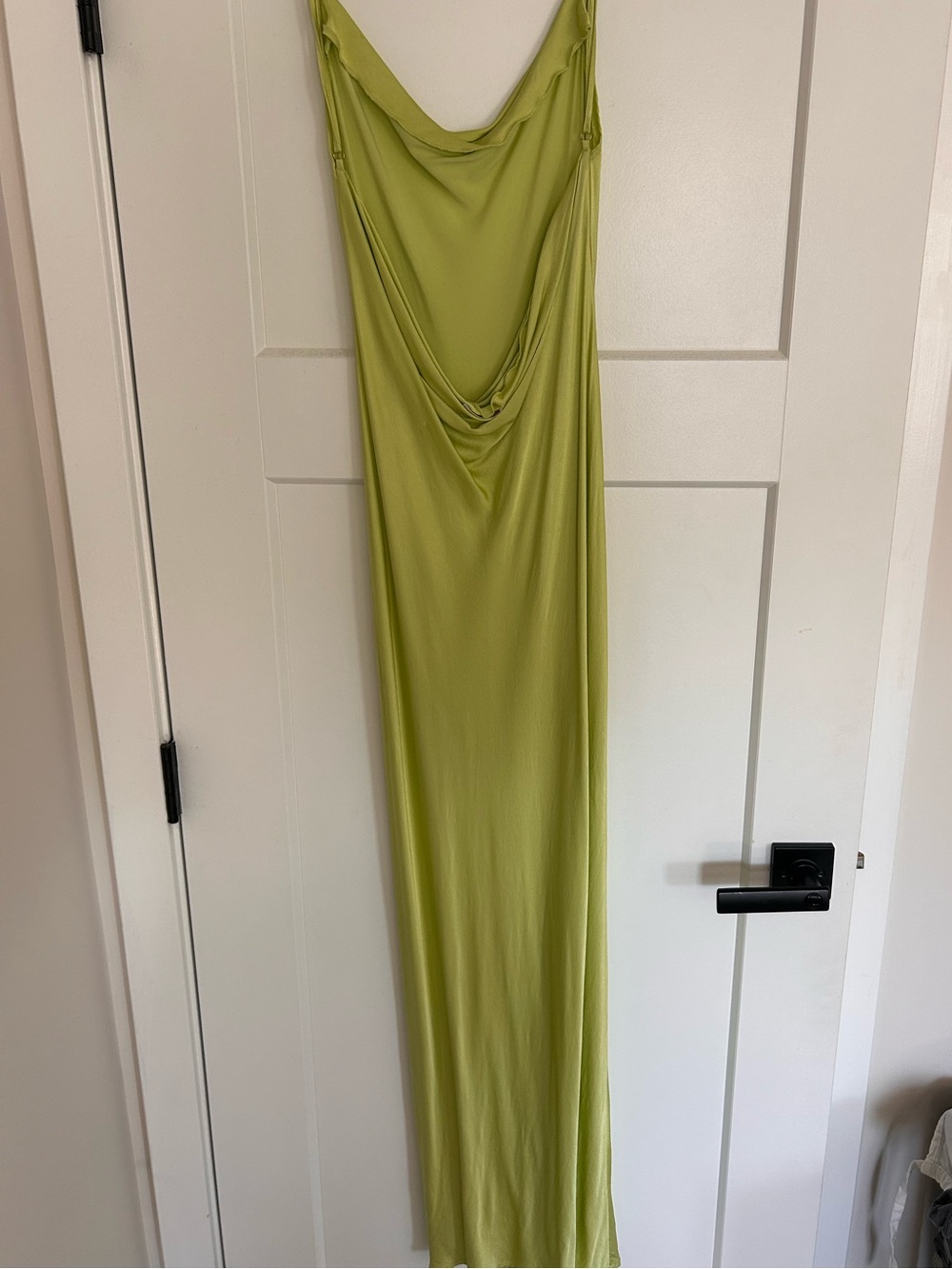 Meshki Satin Cowl Slip Dress - Neon Lime - Picture 3 of 4